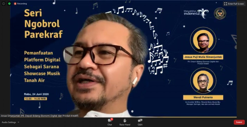Kemenparekraf: Platform Digital Jadi Cara Efektif Pamerkan Karya Musik di Era Pandemi