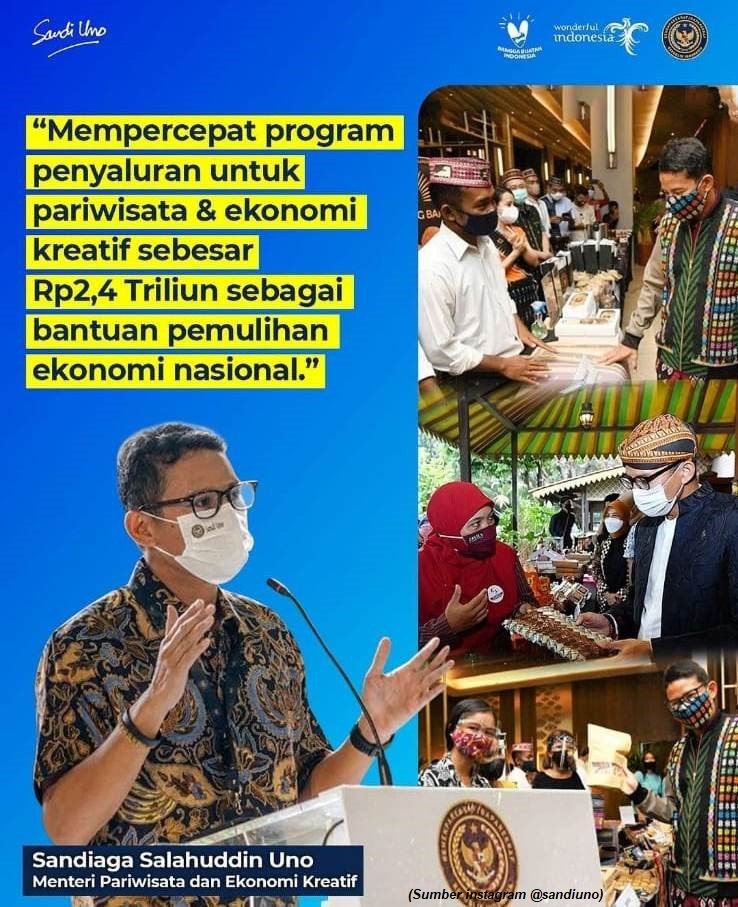 Percepat Bantuan Sebesar Rp 2, 4 Triliun sebagai Bantuan Pemulihan Ekonomi Nasional untuk Pelaku Pariwisata