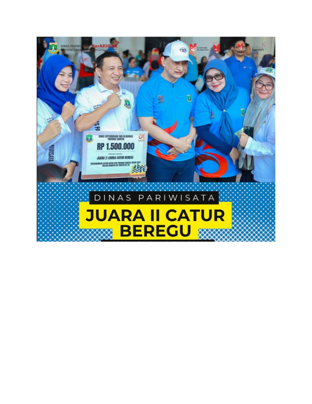 Regu Dinas Pariwisata Provinsi Banten raih Juara II dalam Pertandingan Catur Beregu antar OPD Provinsi Banten.