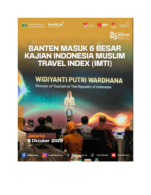 Banten Masuk 6 Besar Kajian Indonesia Muslim Travel Index (IMTI)