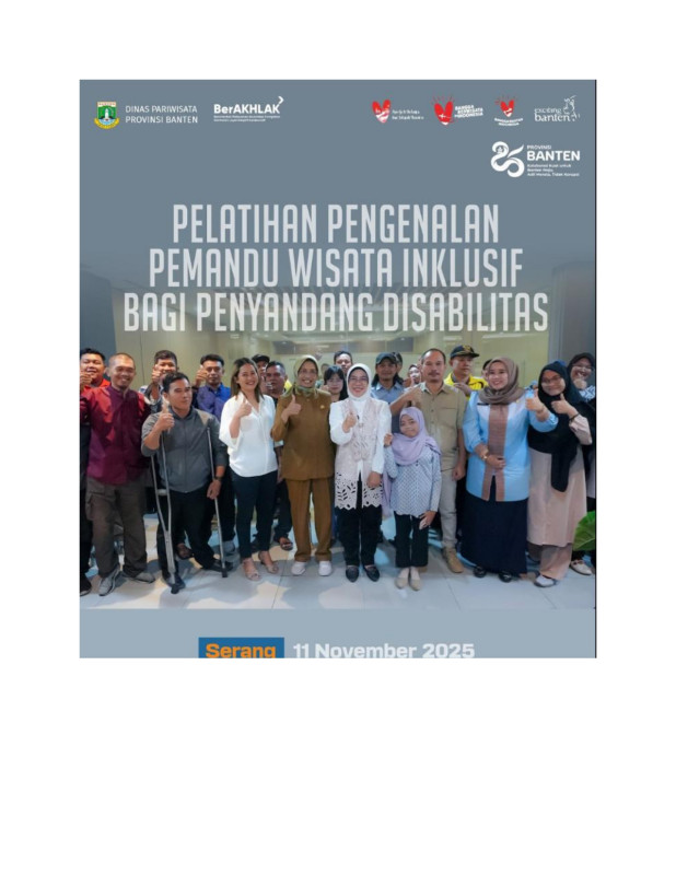Dinas Pariwisata Provinsi Banten menggelar Pelatihan Pengenalan Pemandu Wisata Inklusif bagi Penyandang Disabilitas