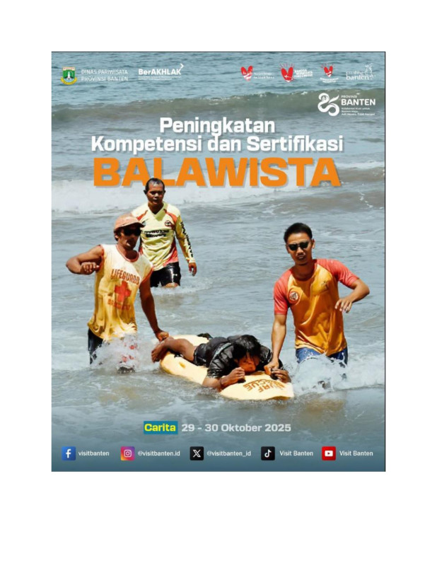 Peningkatan Kompetensi dan Sertifikasi Balawista, dilaksanakan di Wira Carita, Anyer, pada Rabu, 29 Oktober 2025