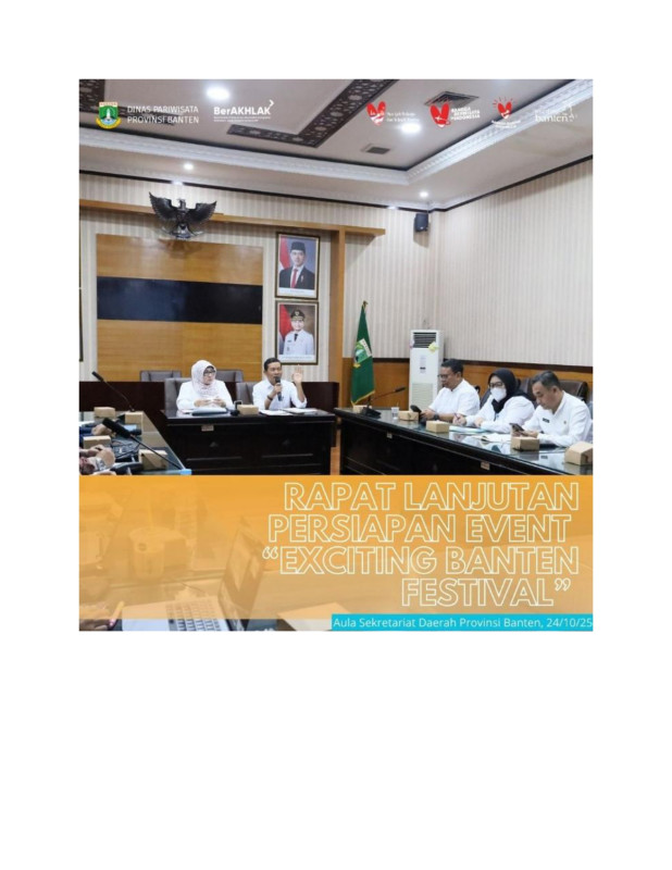 Persiapkan gelaran event wisata Banten, Dinas Pariwisata Provinsi Banten selenggarakan Rapat Persiapan Exciting Banten Festival