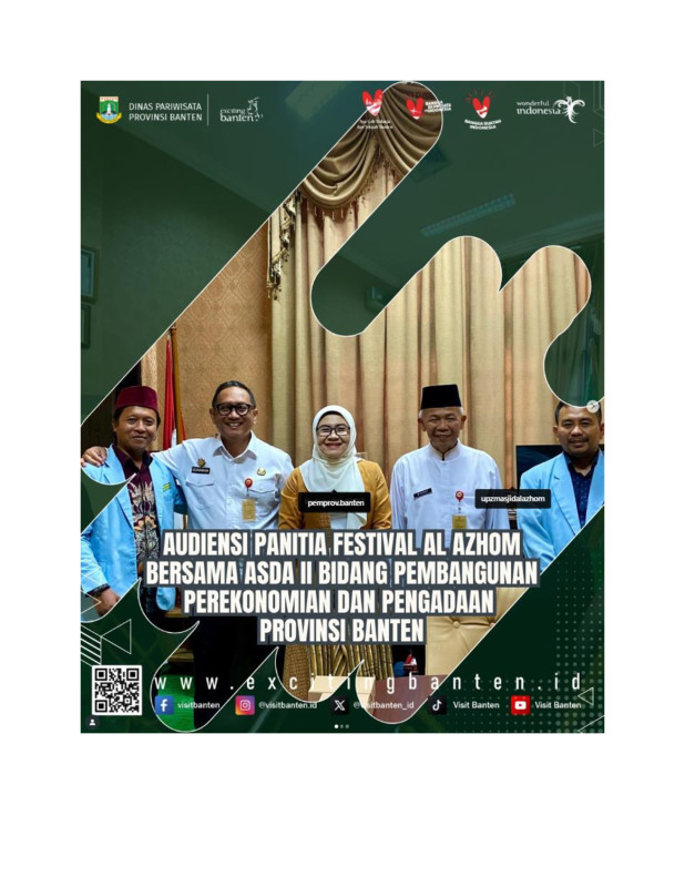 Audiensi penyelenggara Festival Al-Azhom bersama Asisten Bidang Pembangunan, Perekonomian dan Pengadaan Setda Provinsi Banten