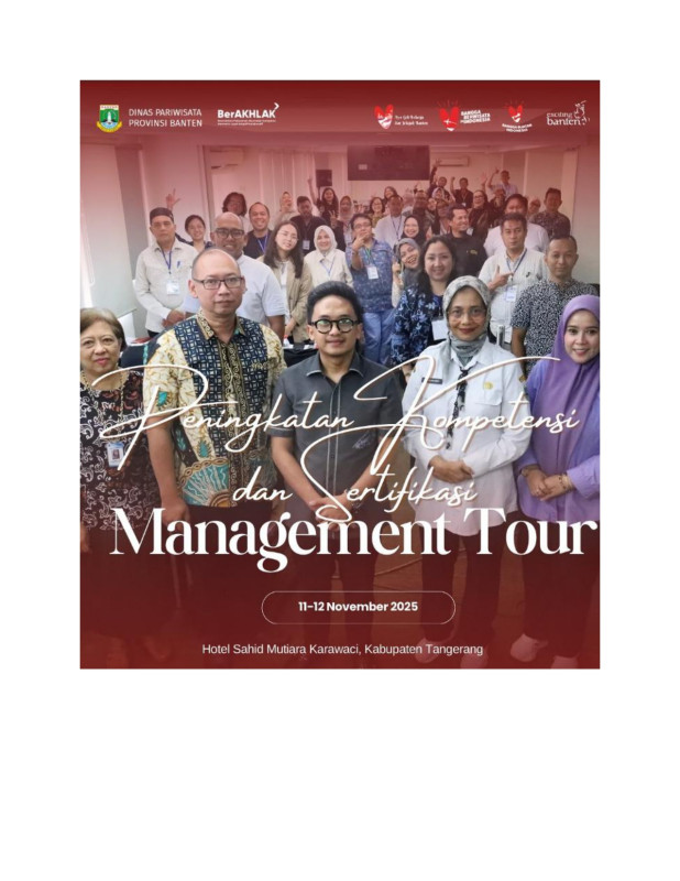 Dinas Pariwisata Provinsi Banten menyelenggarakan kegiatan Peningkatan Kompetensi dan Sertifikasi Manajemen Tour